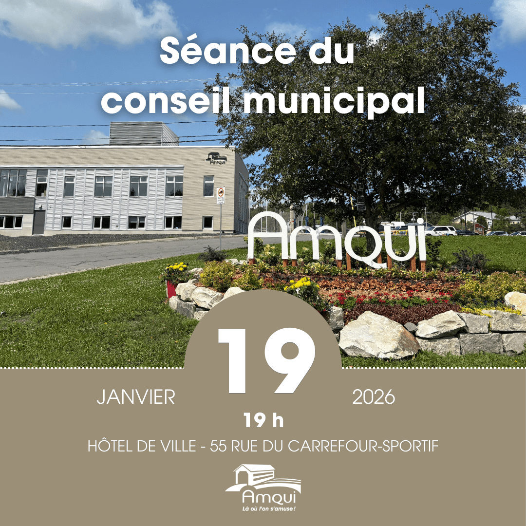 Séance deu conseil Janvier 2026 Ville d'Amqui