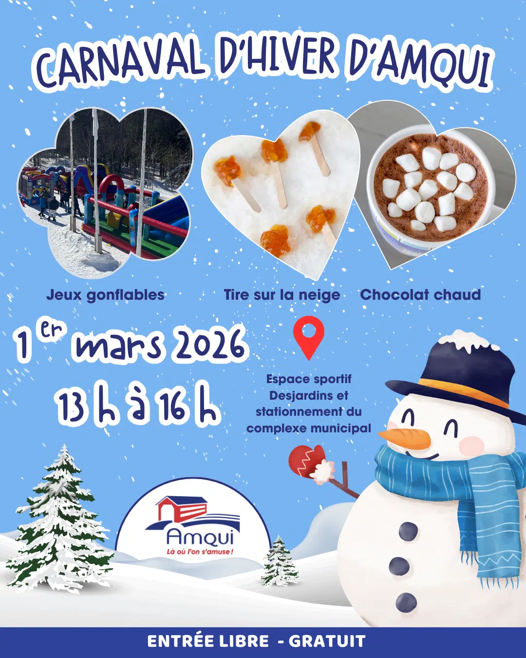 Carnaval hiver Amqui 2026 1er mars