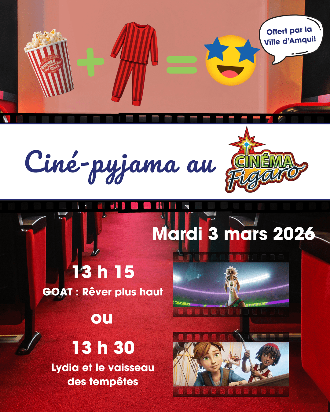 cine-pyjama 2026 relâche ville d'Amqui 3 mars