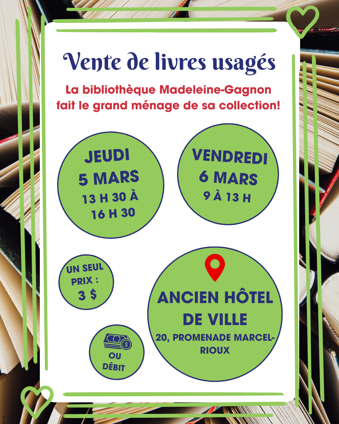 vente livres usagés 2026 ville d'Amqui