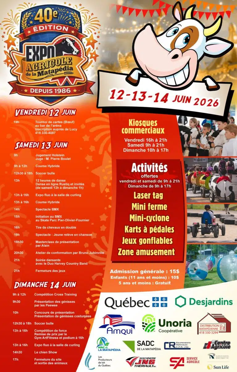 programmation exposition agricole 2026 amqui